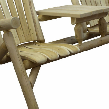 66" Natural Solid Wood Adirondack Chair HomeRoots