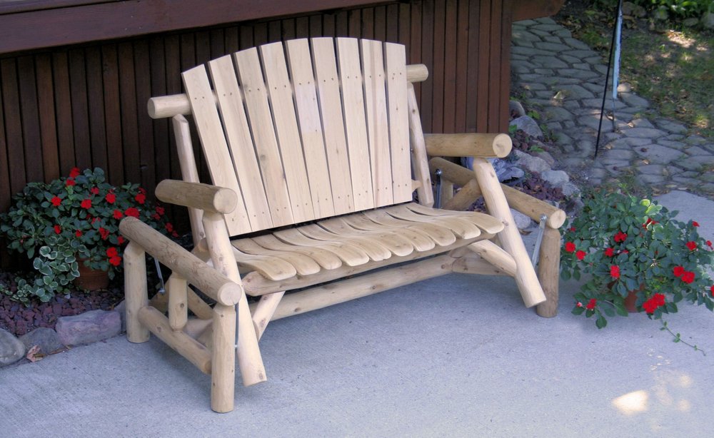 59" Natural Solid Wood Adirondack Chair HomeRoots