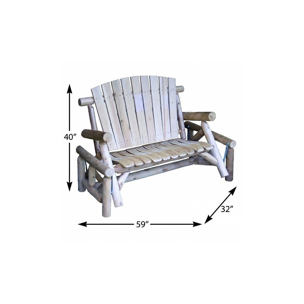 59" Natural Solid Wood Adirondack Chair HomeRoots
