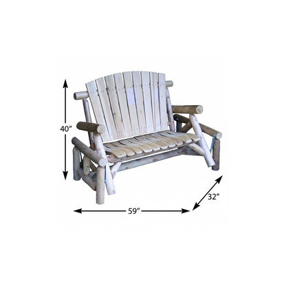 59" Natural Solid Wood Adirondack Chair HomeRoots