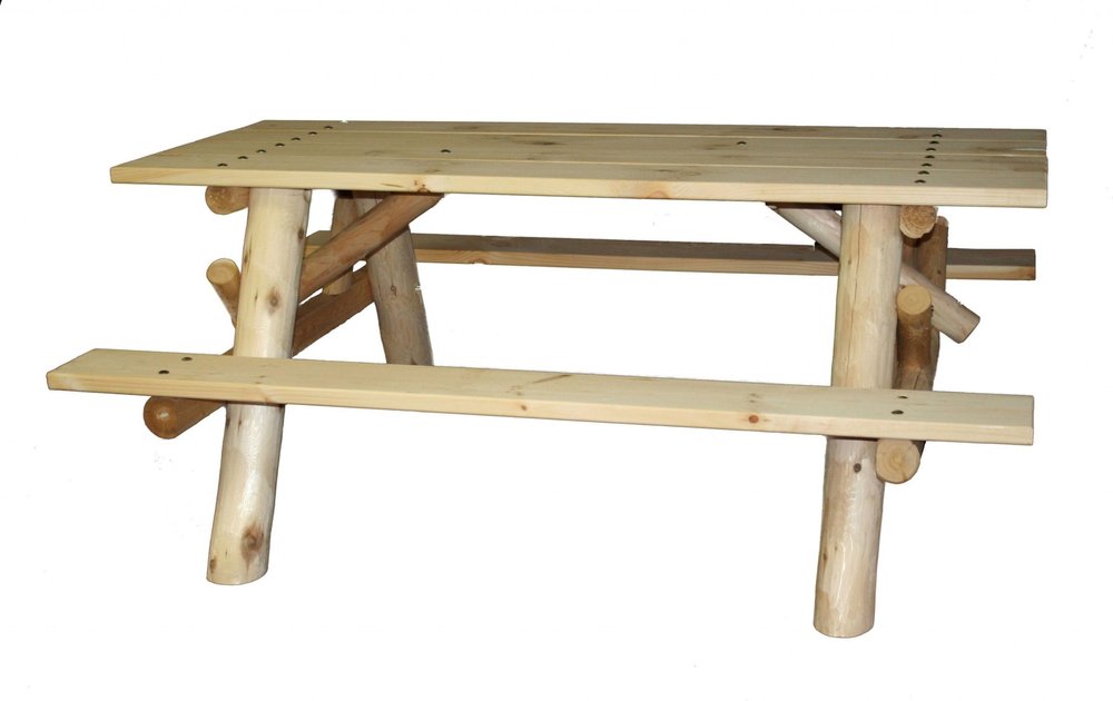 70" Natural Solid Wood Outdoor Picnic Table HomeRoots