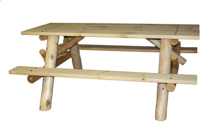 70" Natural Solid Wood Outdoor Picnic Table HomeRoots