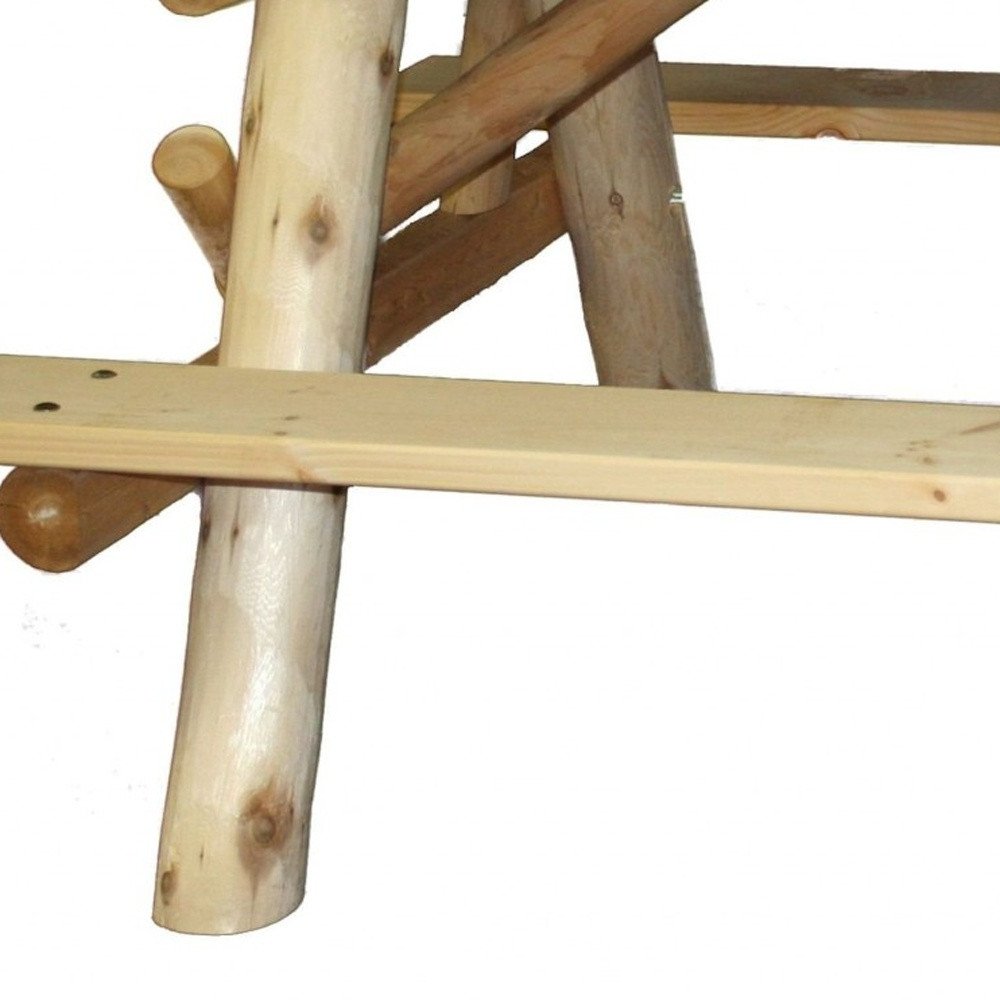 70" Natural Solid Wood Outdoor Picnic Table HomeRoots
