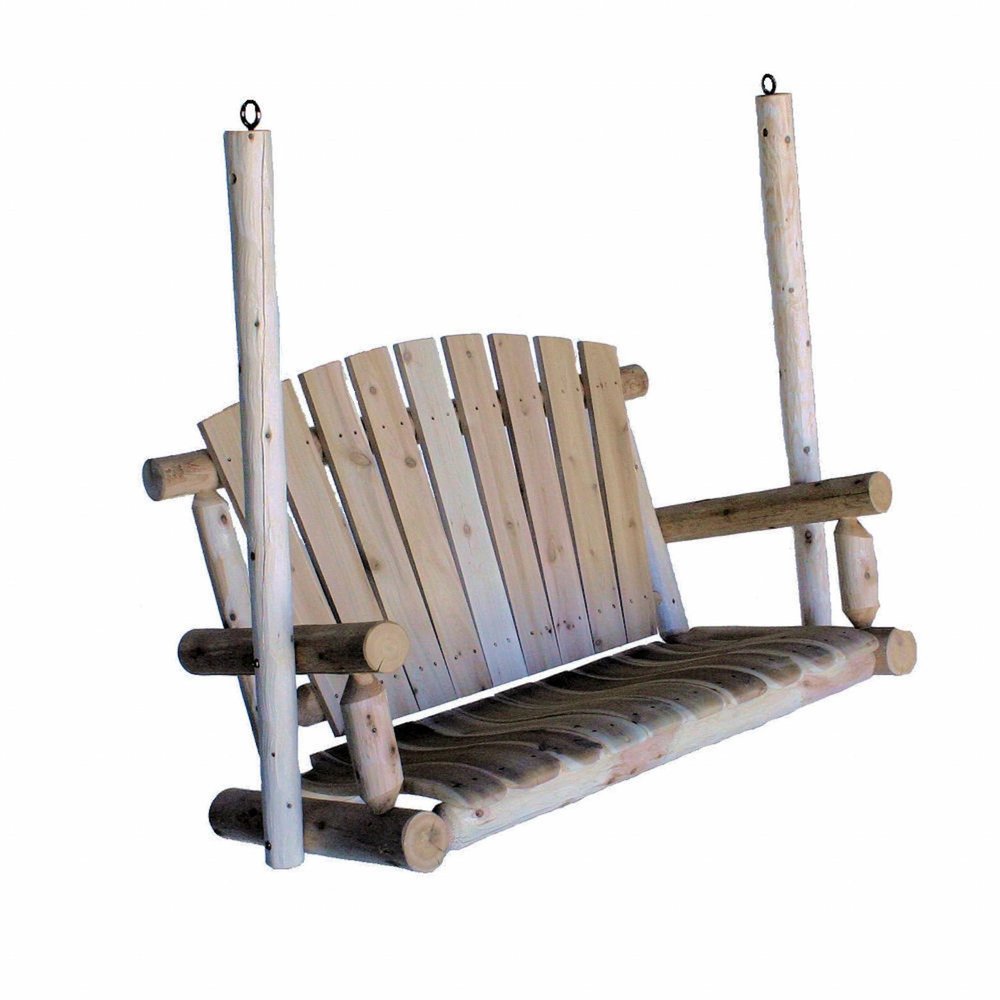 48" X 24" X 48"  Natural Wood Porch Swing HomeRoots