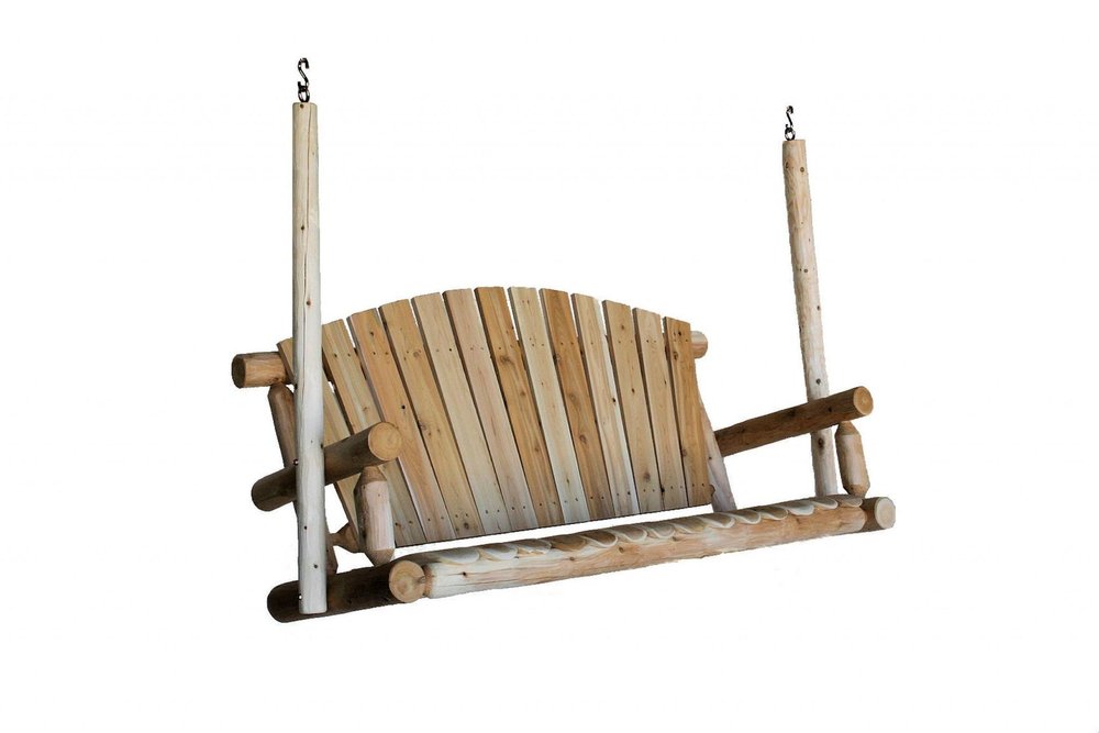 71" X 24" X 47"  Natural Wood Porch Swing — view 1