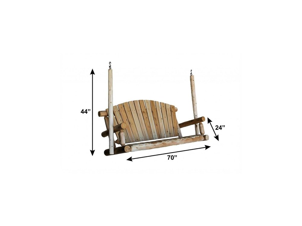 71" X 24" X 47"  Natural Wood Porch Swing HomeRoots