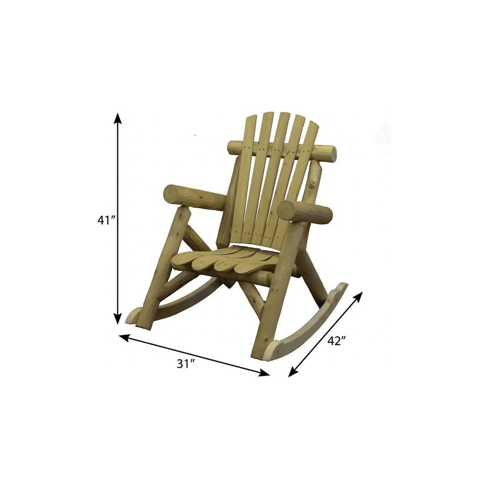 31" X 42" X 41"  Natural Wood Rocking Chair — view 4