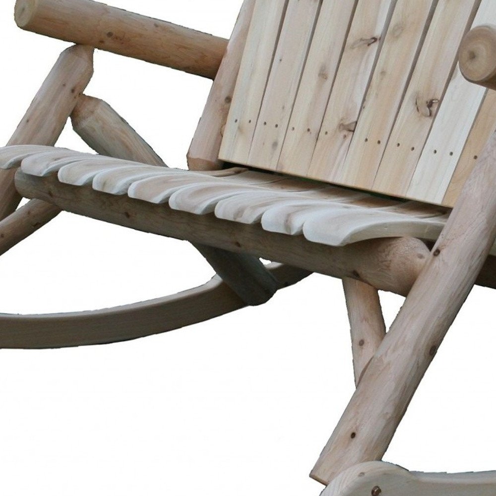 53" X 42" X 40"  Natural Wood Rocking Loveseat HomeRoots