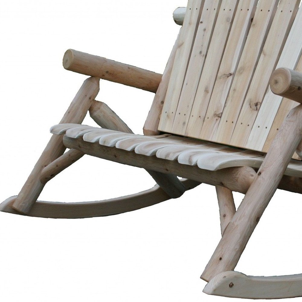 53" X 42" X 40"  Natural Wood Rocking Loveseat HomeRoots