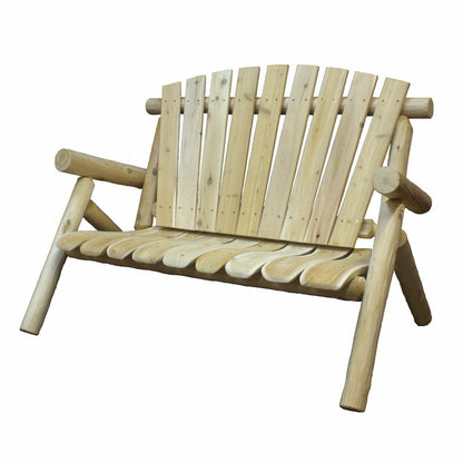 50" X 30" X 39"  Natural Wood Loveseat HomeRoots