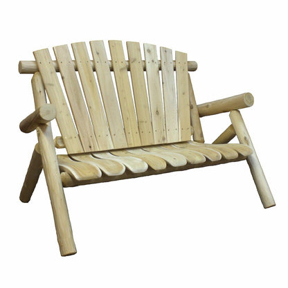 50" X 30" X 39"  Natural Wood Loveseat HomeRoots