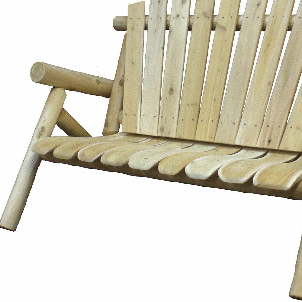 50" X 30" X 39"  Natural Wood Loveseat HomeRoots