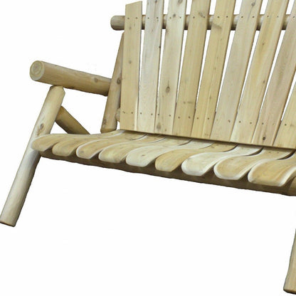 50" X 30" X 39"  Natural Wood Loveseat HomeRoots