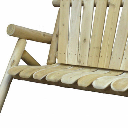 50" X 30" X 39"  Natural Wood Loveseat HomeRoots