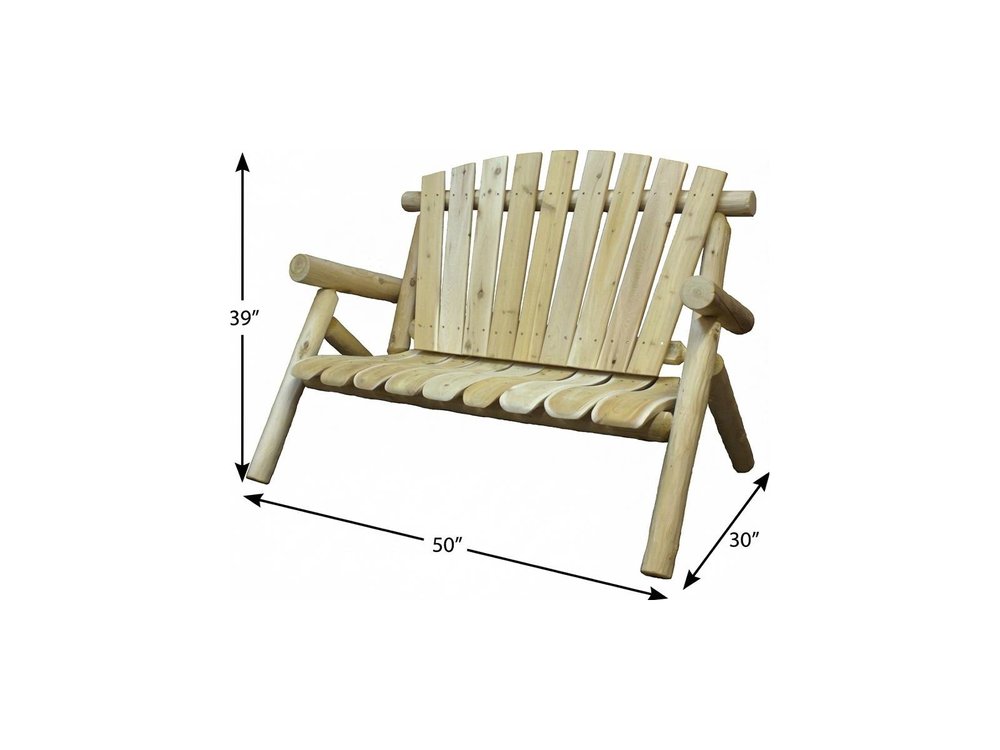 50" X 30" X 39"  Natural Wood Loveseat HomeRoots