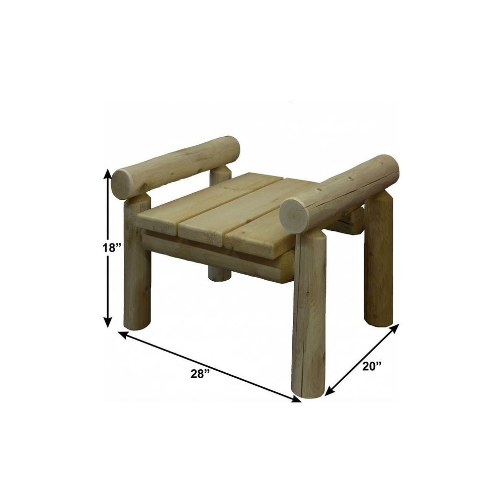 28" X 20" X 18"  Natural Wood Ottoman — view 4