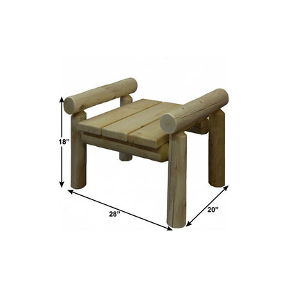 28" X 20" X 18"  Natural Wood Ottoman HomeRoots