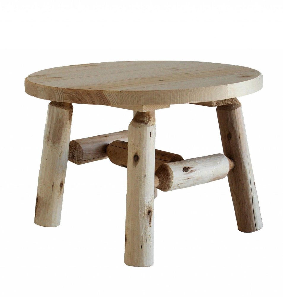 25" Natural Rounded Solid Wood Outdoor Coffee Table HomeRoots