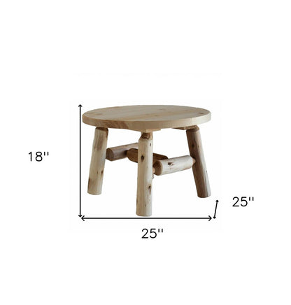 25" Natural Rounded Solid Wood Outdoor Coffee Table HomeRoots