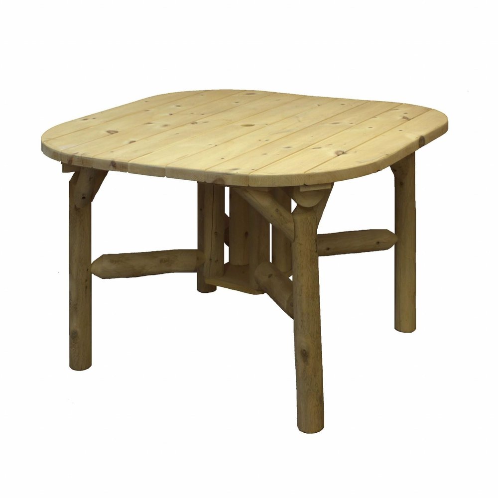 47" Natural Square Solid Wood Outdoor Dining Table HomeRoots