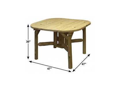 47" Natural Square Solid Wood Outdoor Dining Table HomeRoots