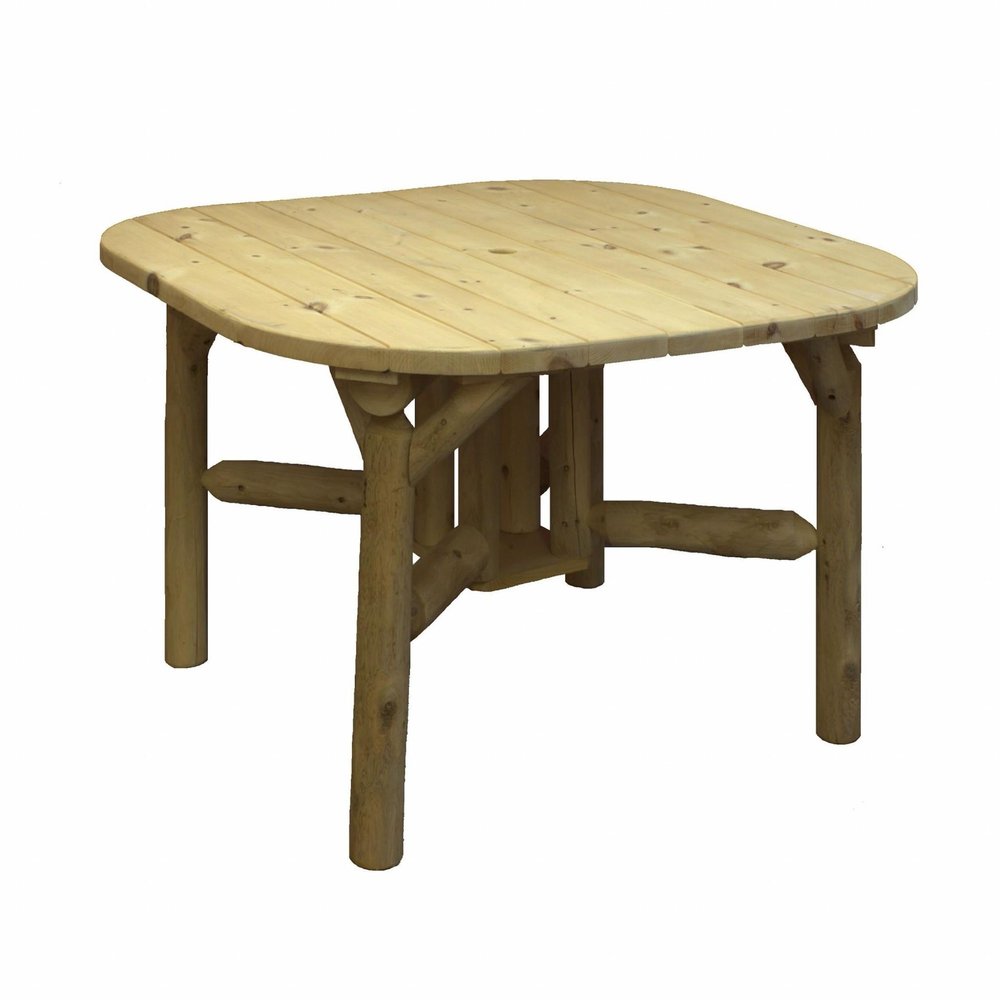 47" Natural Square Solid Wood Outdoor Dining Table HomeRoots