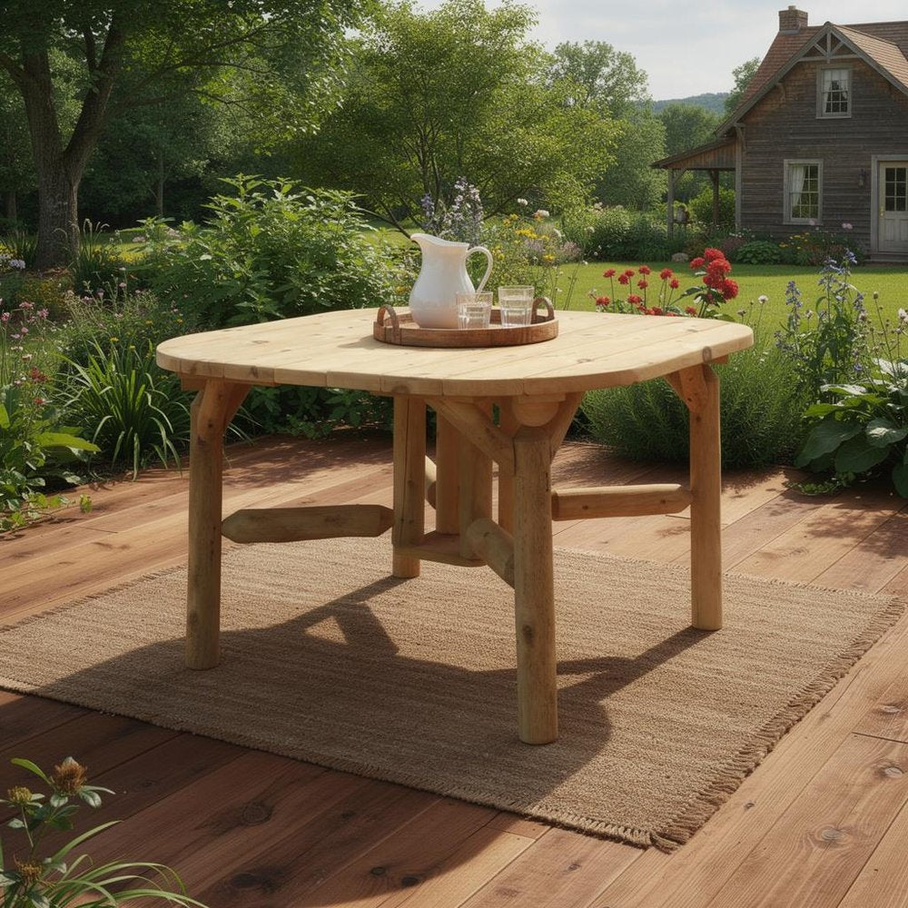 47" Natural Square Solid Wood Outdoor Dining Table HomeRoots
