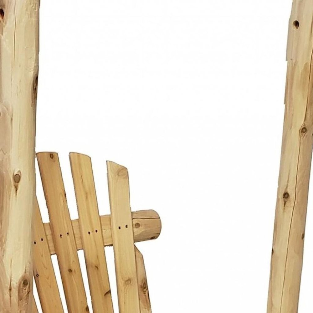 31" Natural Unfinished Solid Wood Outdoor Swing Chair HomeRoots