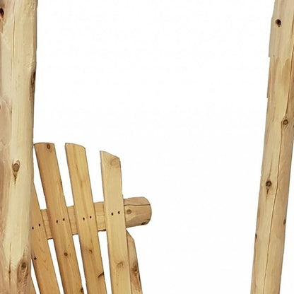 31" Natural Unfinished Solid Wood Outdoor Swing Chair HomeRoots
