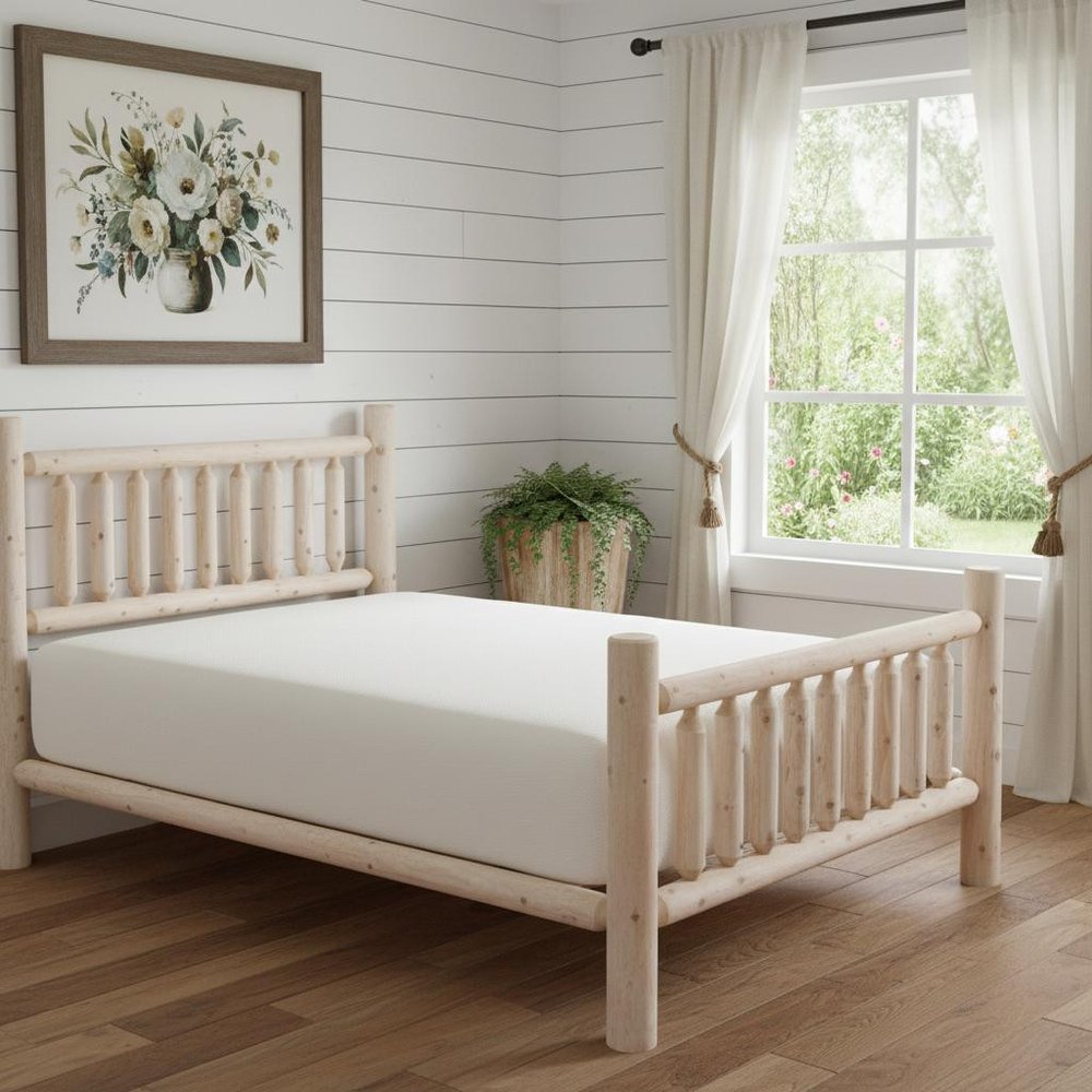 Natural Unfinished Post Cedar Log Twin Bed HomeRoots