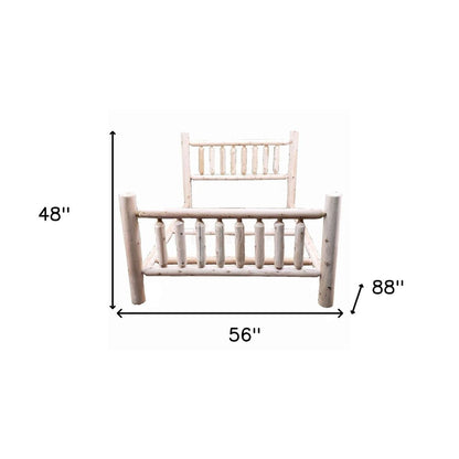 Natural Clear Finish Low Post Cedar Log Double Bed HomeRoots