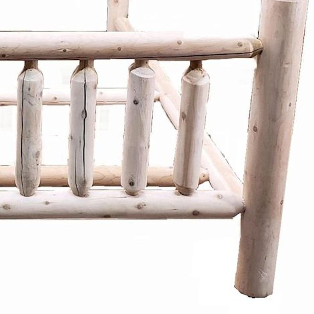 Natural Solid Wood King Bed Frame With No HomeRoots