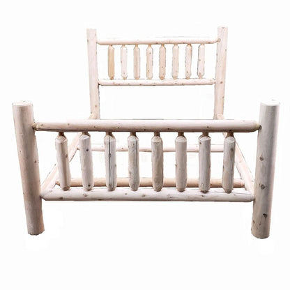 Natural Light Honey Finish Low Post Cedar Log King Bed HomeRoots