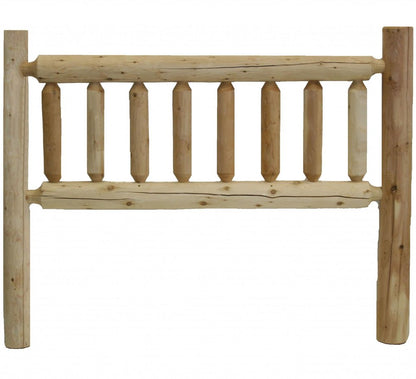 Natural Clear Finish Cedar Log Double Headboard HomeRoots