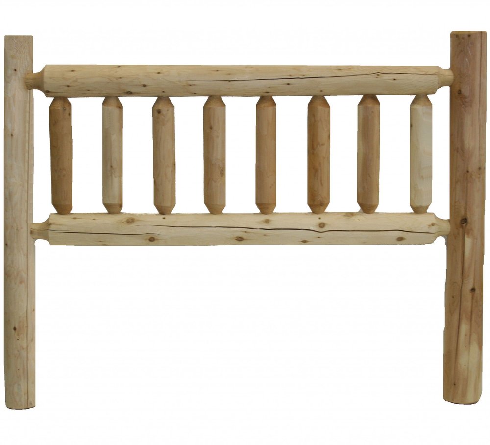 Natural Clear Finish Cedar Log Double Headboard HomeRoots