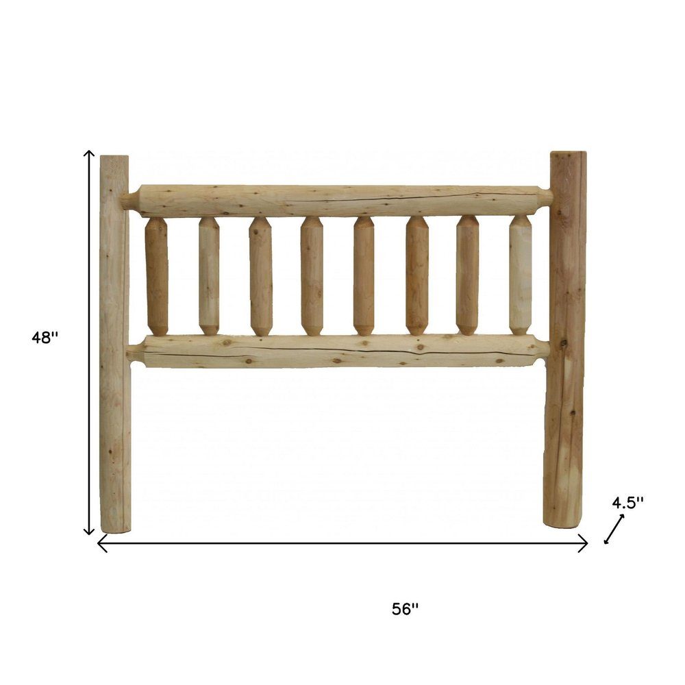 Natural Clear Finish Cedar Log Double Headboard HomeRoots