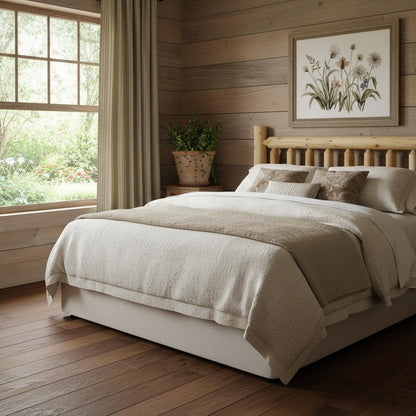 Natural Clear Finish Cedar Log Double Headboard HomeRoots