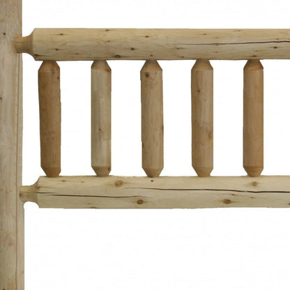 Natural Light Honey Finish Cedar Log Double Headboard HomeRoots