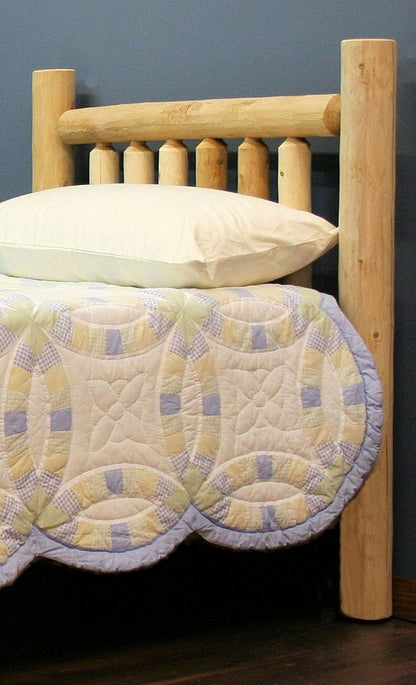 Natural Vintage Brown Finish Cedar Log Double Headboard HomeRoots