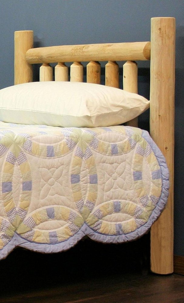 Natural Vintage Brown Finish Cedar Log Double Headboard HomeRoots
