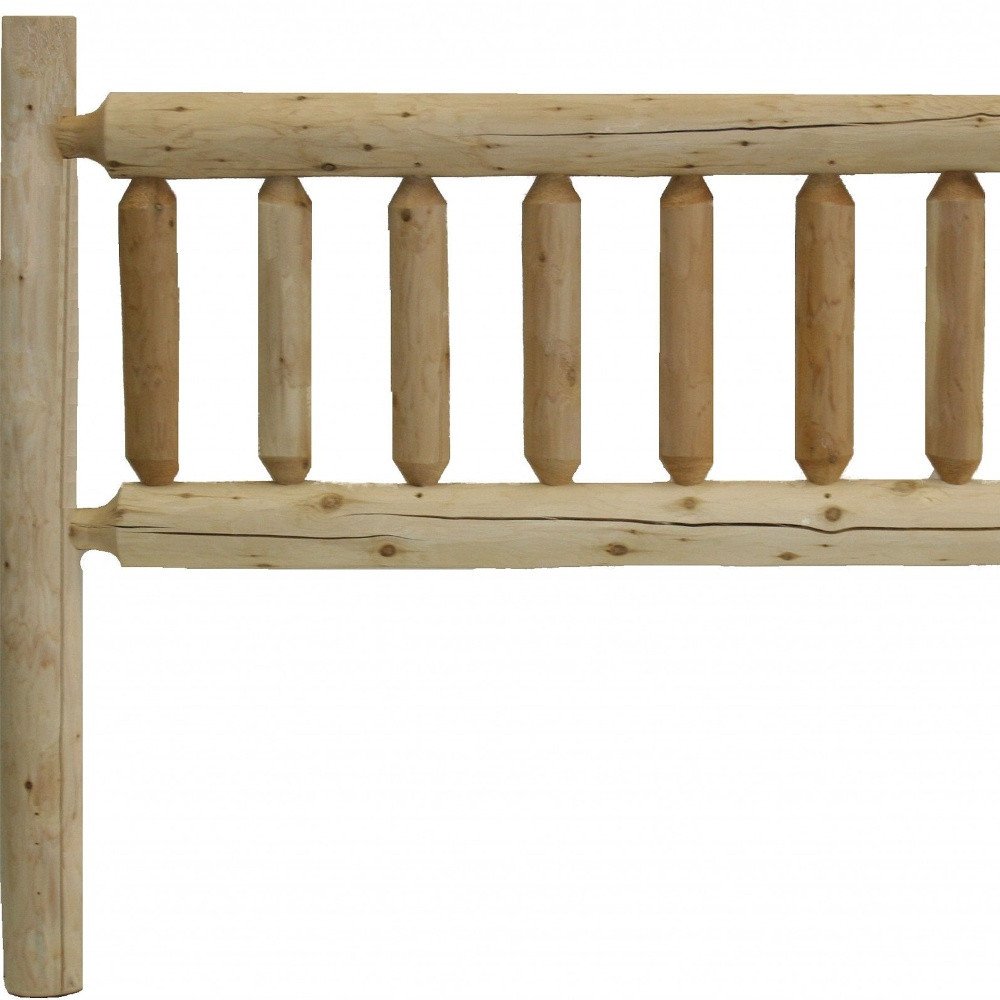 Natural Vintage Brown Finish Cedar Log Double Headboard HomeRoots