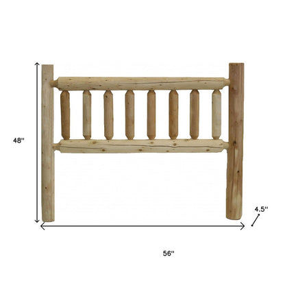 Natural Vintage Brown Finish Cedar Log Double Headboard HomeRoots