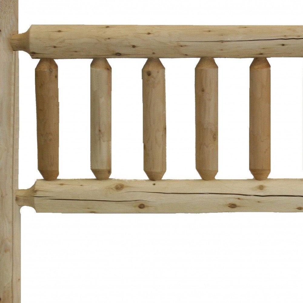 Natural Light Honey Finish Cedar Log Queen Headboard HomeRoots