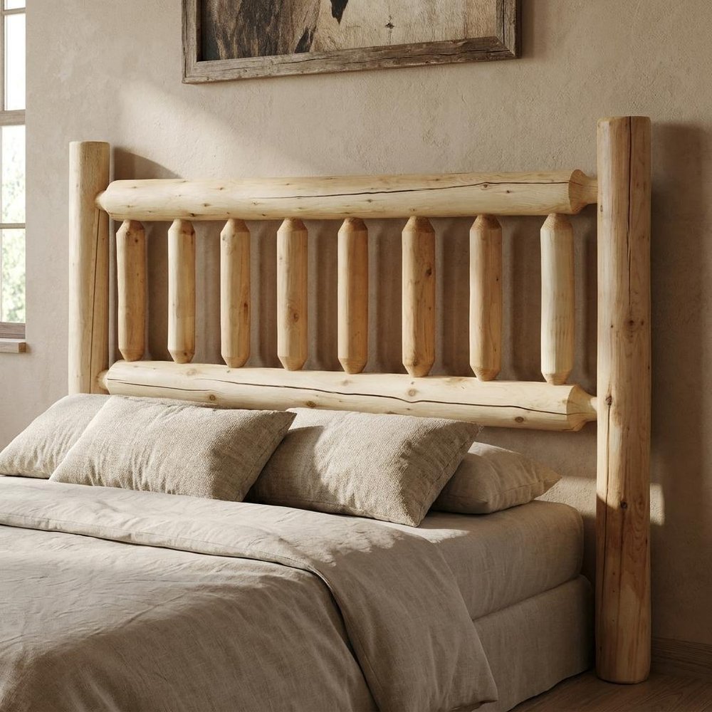 Natural Cedar Log King Headboard HomeRoots