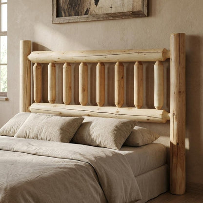 Natural Cedar Log King Headboard HomeRoots