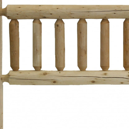 Natural Light Honey Finish Cedar Log King Headboard HomeRoots