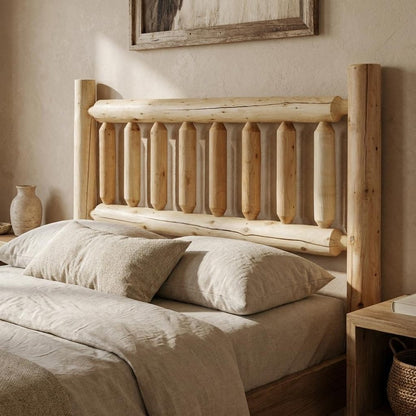 Natural Light Honey Finish Cedar Log King Headboard HomeRoots