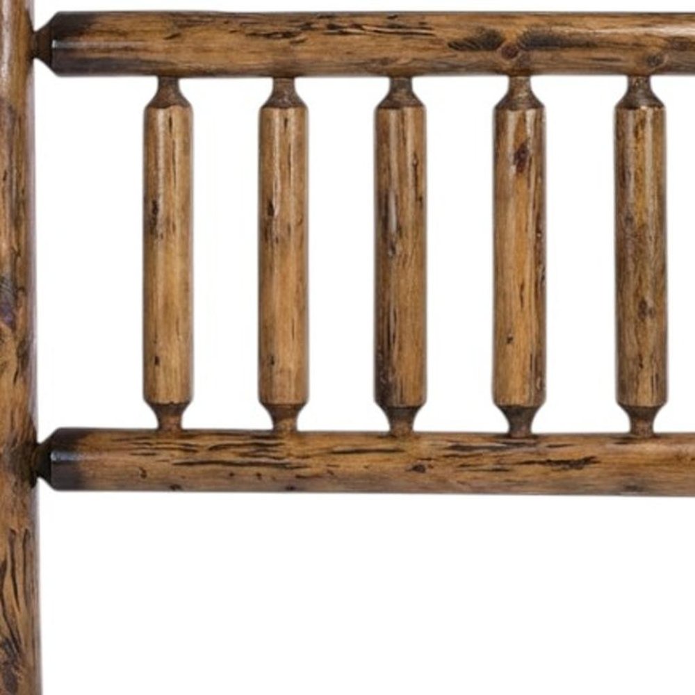 Natural Vintage Brown Finish Cedar Log King Headboard HomeRoots