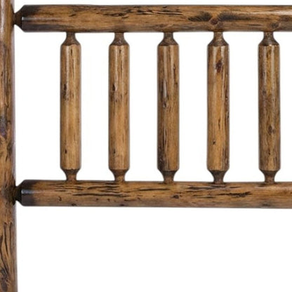 Natural Vintage Brown Finish Cedar Log King Headboard HomeRoots