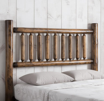 Natural Vintage Brown Finish Cedar Log King Headboard HomeRoots